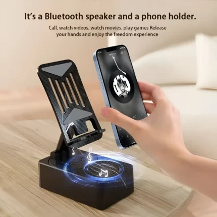 3-in-1 Wireless Speaker – Music, Phone Stand & Power Bank
