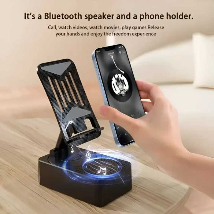 3-in-1 Wireless Speaker – Music, Phone Stand & Power Bank