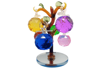 Big Crystal Apple Tree with 6 Apples Fengshui Crafts for Home Decor