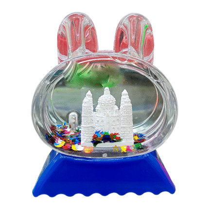Taj Mahal Showpiece with Lighting & Music (2 Ears Design Blue)