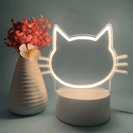 3D Led Cat Face Message Board